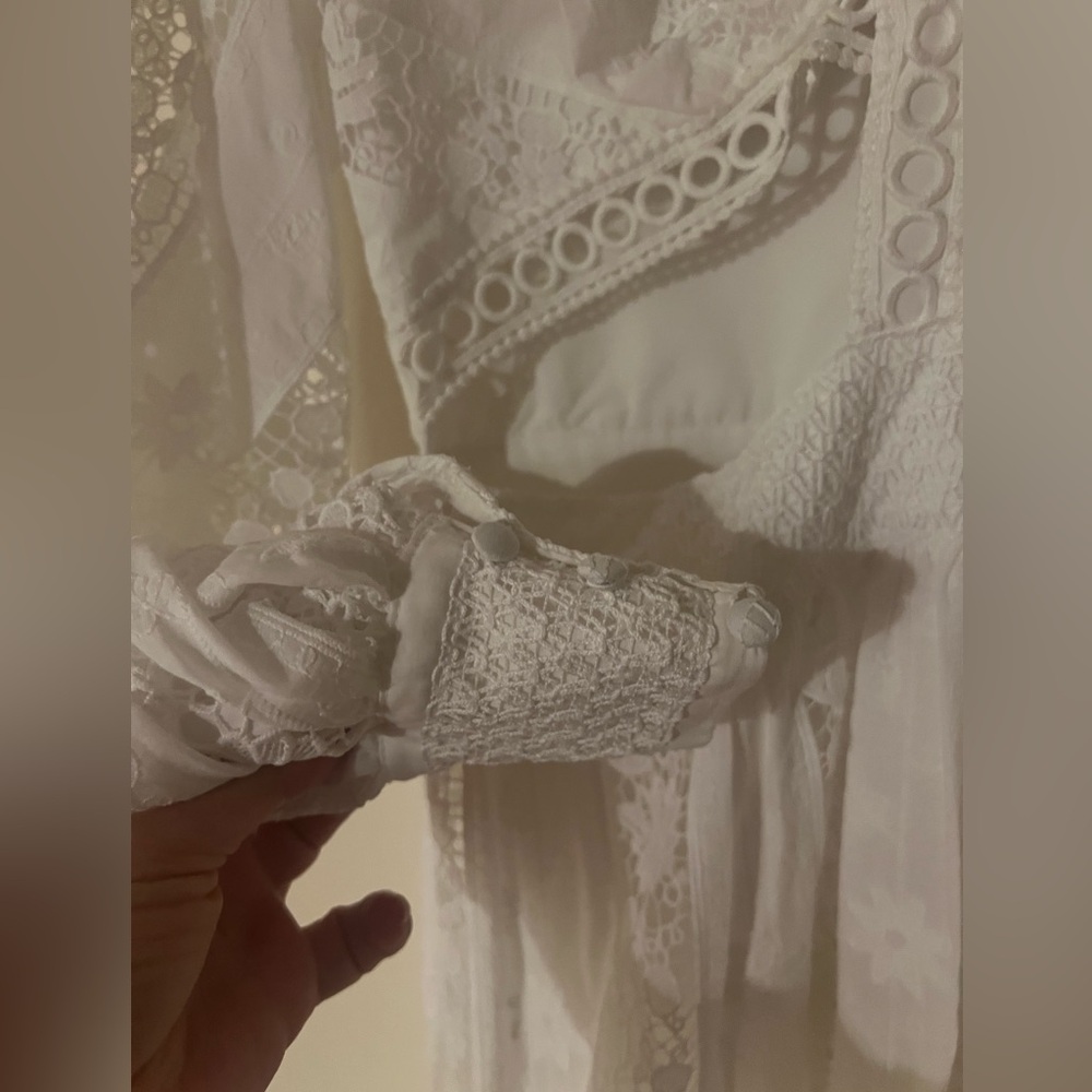 NWT PATBO White Lace long cut out Maxi Dress Size 6 / 38 - Picture 7 of 11